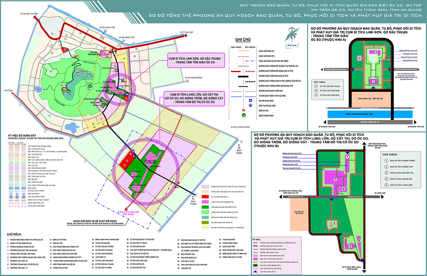Quy hoạch bảo quản, tu bổ, phục hồi di tích quốc gia đặc biệt Óc Eo - Ba thê, thị trấn Óc Eo, huyện Thoại Sơn, tỉnh An Giang