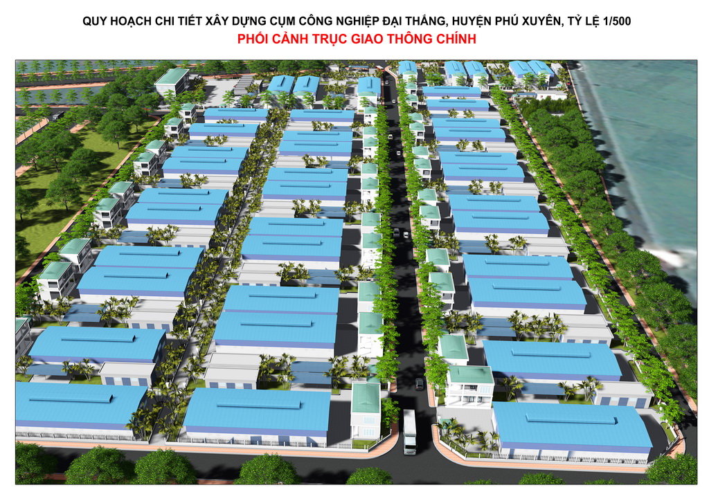 Detailed planning for construction of Dai Thang industrial cluster, Phu Xuyen district, 1/500 scale