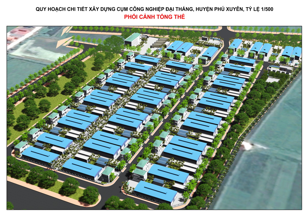 Detailed planning for construction of Dai Thang industrial cluster, Phu Xuyen district, 1/500 scale